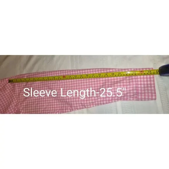 Ralph Lauren Gingham Shirt Mens XL Pink White Custom Cotton Resort Party Pony - Picture 15 of 16